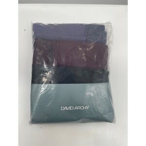 David Archy Underwear Men's XL Multicolor Stretch Classic Boxer Brief 4-Pack NWT